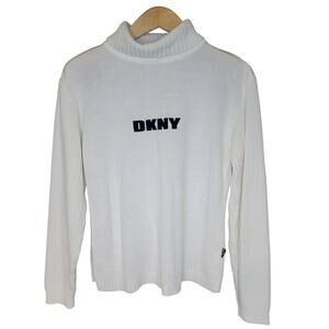 90s Vintage DKNY Tutleneck White Pullover sweater